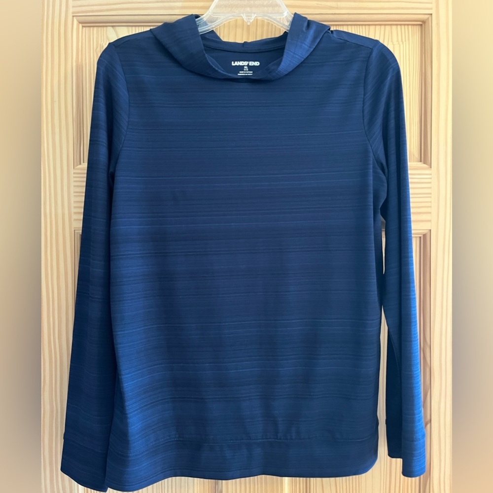 Lands End Navy Blue Lightweight Hoodie‎ Size XL